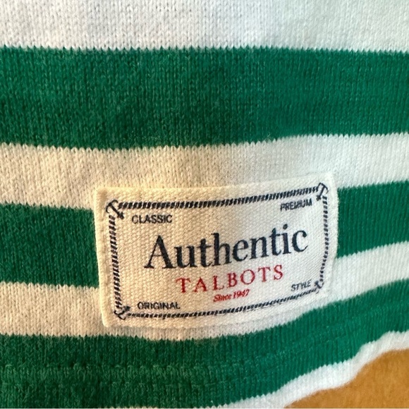 Talbots Striped Bateau Neck 100% Cotton Jersey Knit Tee 1X - Picture 5 of 6